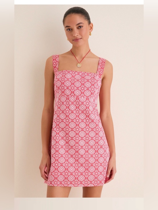 Hyacinth House Dresses & Skirts - Hyacinth House Red and White Patterned Square-Neck Mini Dress from Tuckernuck